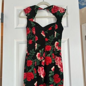 Guess Floral Black and Red Dress